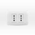 Toma de corriente doble 10A más 10/16A 250V blanco armado - Miniatura 1