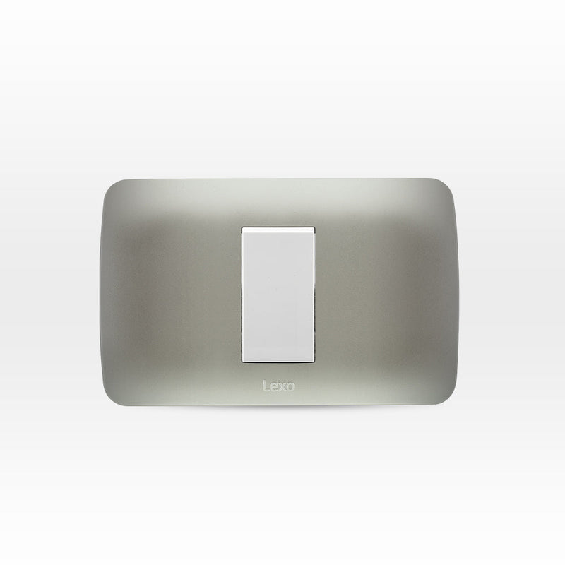 Interruptor simple 9/12 10A 250V blanco/plata armado