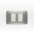Interruptor doble 9/15 10A 250V blanco/plata armado - Miniatura 1