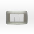 Interruptor triple 9/32 10A 250V blanco/plata armado - Miniatura 1