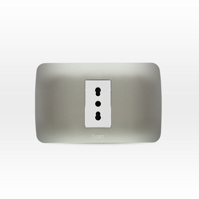 Toma corriente simple 10/16A 250V blanco/plata armado
