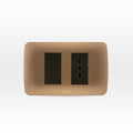 Interruptor simple 9/12 más toma corriente 10A 250V café/titanio armado - Miniatura 1