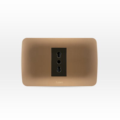 Toma corriente simple 10/16A 250V café/titanio armado
