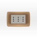 Toma corriente triple 10A 250V beige/titanio armado - Miniatura 1