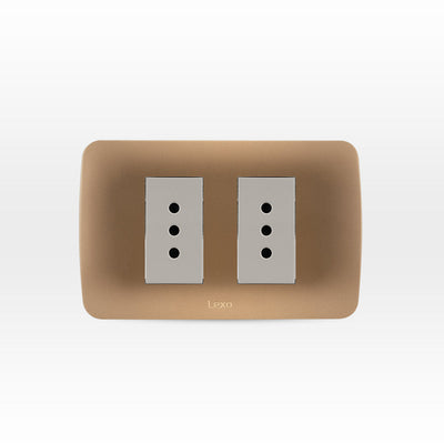 Toma corriente doble 10A 250V beige/titanio armado