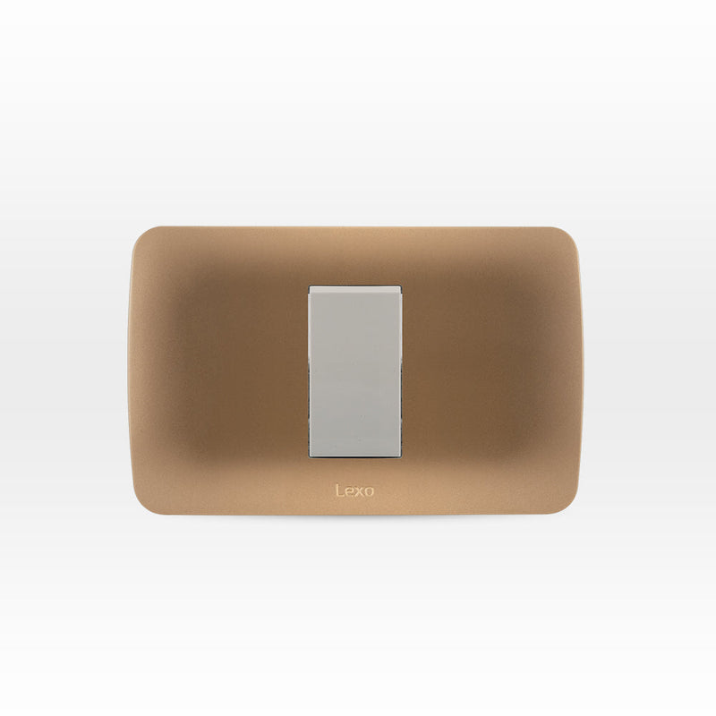 Interruptor simple 9/12 10A 250V beige/titanio armado