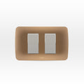 Interruptor doble 9/15 10A 250V beige/titanio armado - Miniatura 1