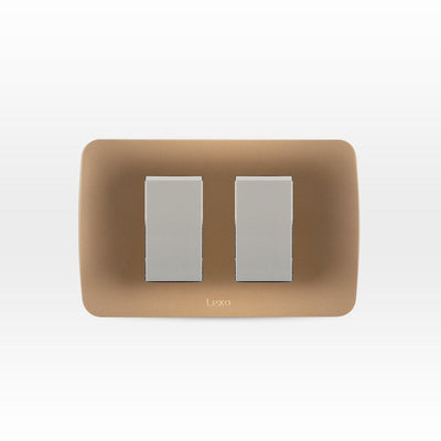 Interruptor doble 9/15 10A 250V beige/titanio armado
