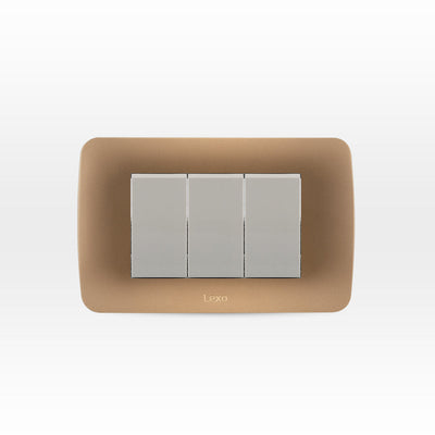Interruptor triple 9/32 10A 250V beige/titanio armado