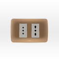 Toma corriente doble 10A más 10/16A 250V beige/titanio armado - Miniatura 1