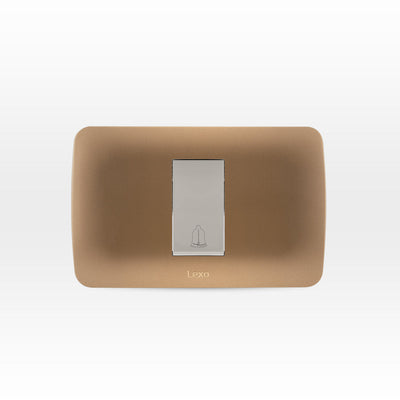 Pulsador timbre 10A 250V beige/titanio armado