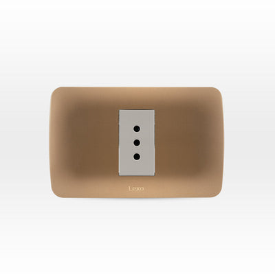 Toma corriente simple 10A 250V beige/titanio armado