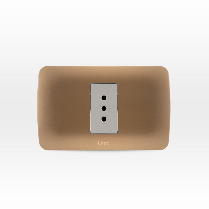 Toma corriente simple 10A 250V beige/titanio armado