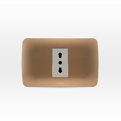 Toma corriente simple 10/16A 250V beige/titanio armado