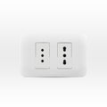 Toma corriente doble 10/16A más 10/16A  250V  blanco armado - Miniatura 1