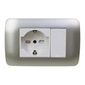 Toma corriente SCHUKO 10/16A 250V plata armado - Miniatura 1