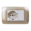 Toma corriente SCHUKO 10/16A 250V beige/titanio armado - Miniatura 1