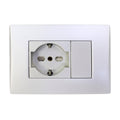 Toma corriente andes SCHUKO 10/16A 250V SILVER armado - Miniatura 1