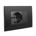 Toma corriente andes SCHUKO 10/16A 250V BLACK armado - Miniatura 1