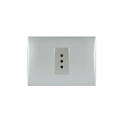 Toma corriente andes simple 10A 250V SILVER armado