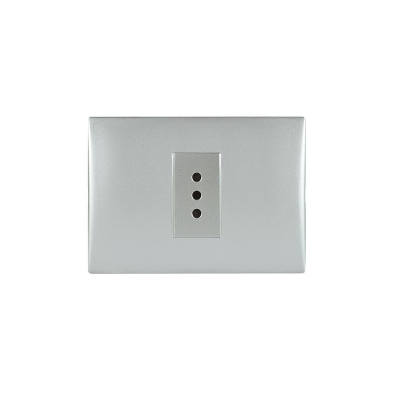 Toma corriente andes simple 10A 250V SILVER armado
