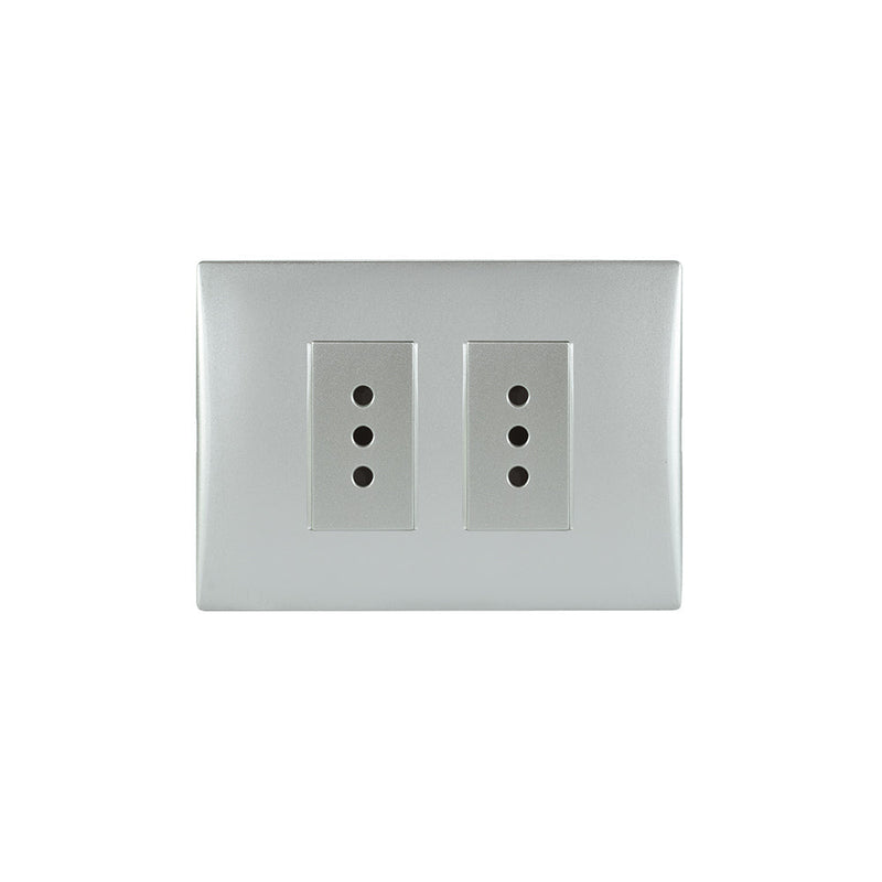 Toma corriente andes doble 10A 250V SILVER armado