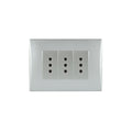 Toma corriente andes triple 10A 250V SILVER armado - Miniatura 1