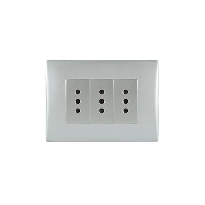 Toma corriente andes triple 10A 250V SILVER armado