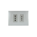 Toma corriente andes doble 10A más10/16A 250V SILVER armado - Miniatura 1