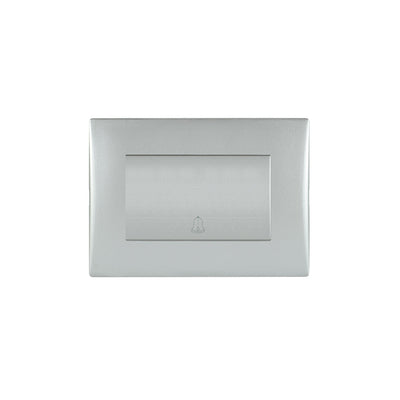 Interruptor andes pulsador timbre teclón 73mm 10A 250V SILVER armado