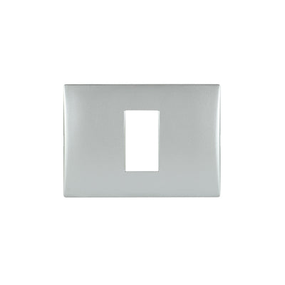 Placa 1 módulo andes color SILVER más soporte