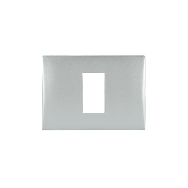 Placa 1 módulo andes color SILVER más soporte