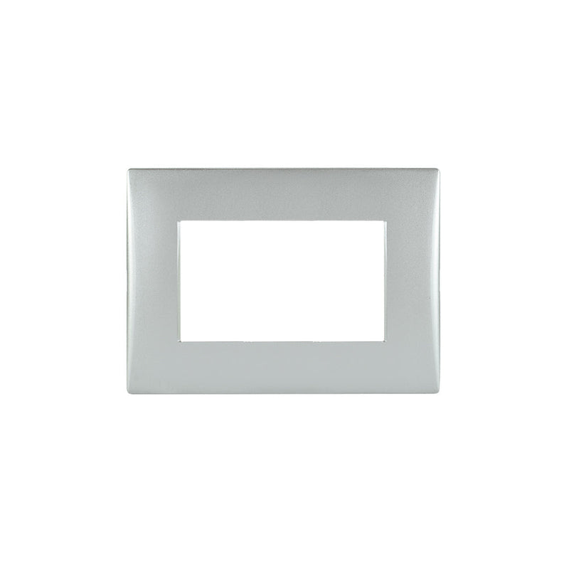 Placa 3 módulos andes color SILVER más soporte