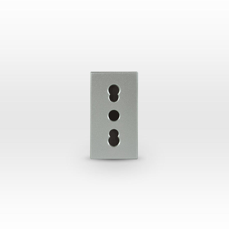 Módulo toma de corriente 2P+T 10A y 16A 250V andes SILVER