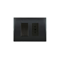 Interruptor simple 9/12 más toma corriente andes 10A 250V BLACK  armado - Miniatura 1