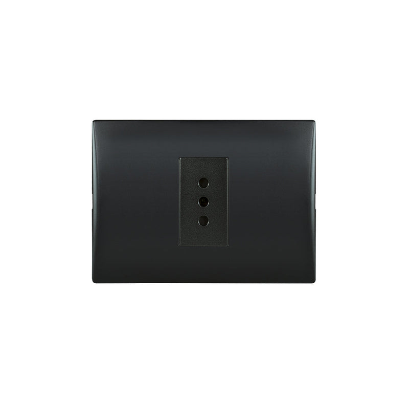 Toma corriente andes simple 10A 250V BLACK armado