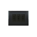 Toma corriente andes triple 10A 250V BLACK armado - Miniatura 1