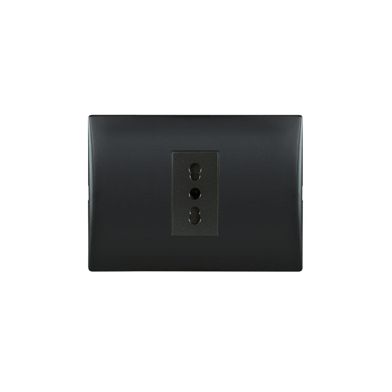 Toma corriente andes simple 10/16A  250V BLACK armado