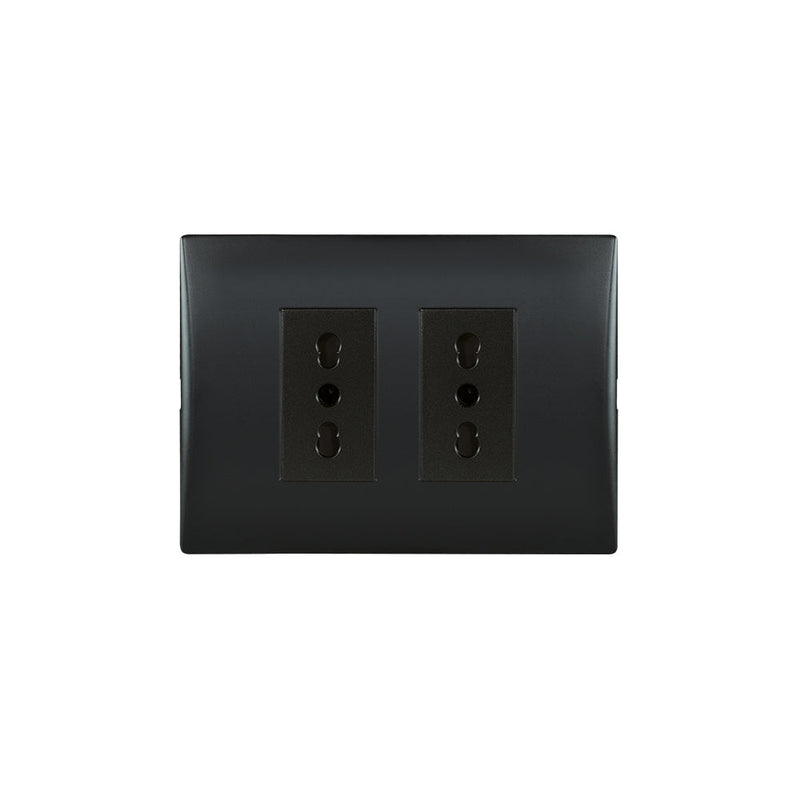 Toma corriente andes doble 10/16A  250V BLACK armado