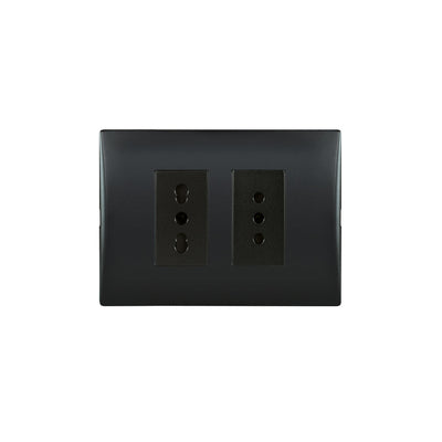 Toma corriente andes doble 10A más 10/16A  250V BLACK armado