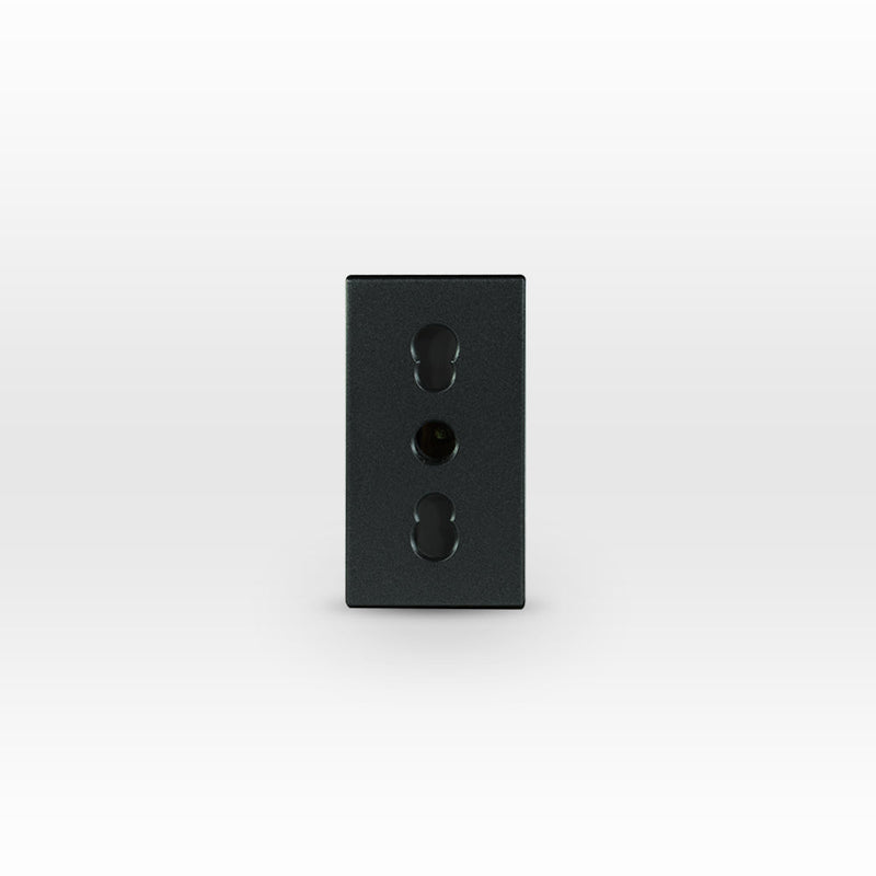 Módulo toma de corriente 2P+T 10A/16A 250V andes BLACK
