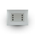 Toma corriente andes DÚPLEX 10/16A 250V SILVER armado - Miniatura 1