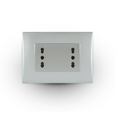 Toma corriente andes DÚPLEX 10/16A 250V SILVER armado