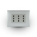Toma corriente andes TRIPLEX 10/16A 250V SILVER armado - Miniatura 1