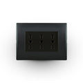 Toma corriente andes TRIPLEX 10/16A 250V BLACK armado - Miniatura 1