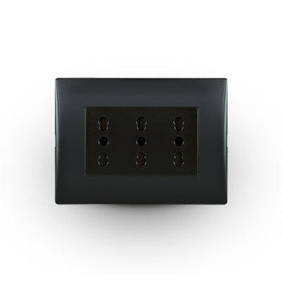 Toma corriente andes TRIPLEX 10/16A 250V BLACK armado