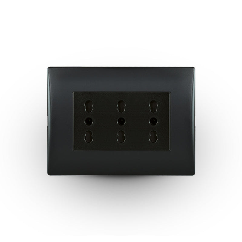 Toma corriente andes TRIPLEX 10/16A 250V BLACK armado