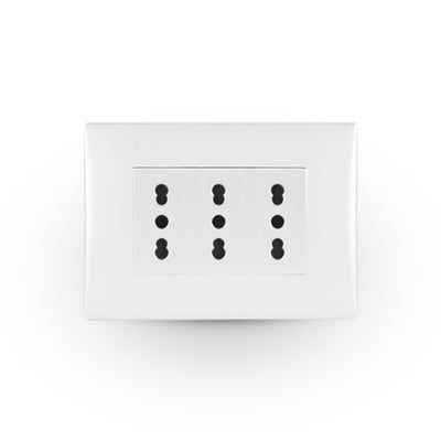 Toma corriente andes TRIPLEX 10/16A 250V WHITE armado