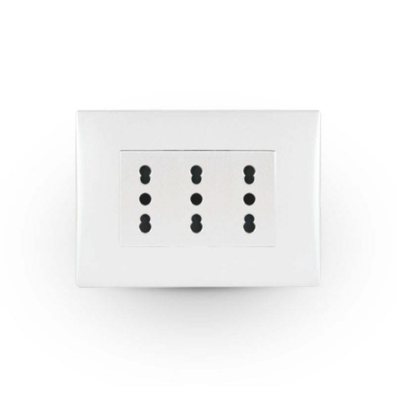 Toma corriente andes TRIPLEX 10/16A 250V WHITE armado