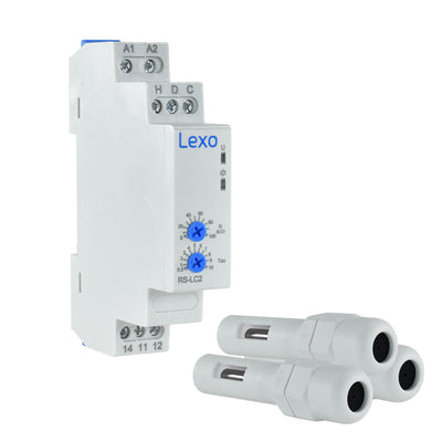 Relé controlador de nivel de líquido, 24-240V AC/DC, 1 módulo DIN